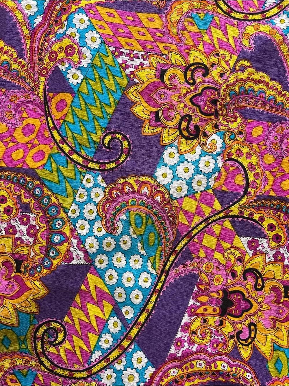 Vintage 70s Psychedelic Maxi Skirt Retro Dopamine Dressing Festival Groovy Disco